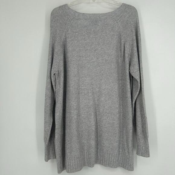 NEW Old Navy Gray Knit Tunic Sweater Boat Neck Lightweight Ribbed Trim Size XL - Picture 6 of 10